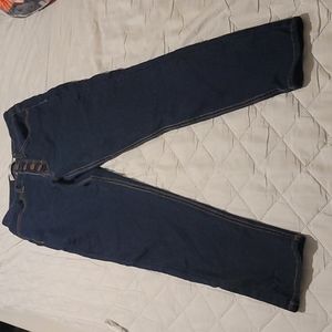 Size 9 dark wash high-rise button fly skinny jeans